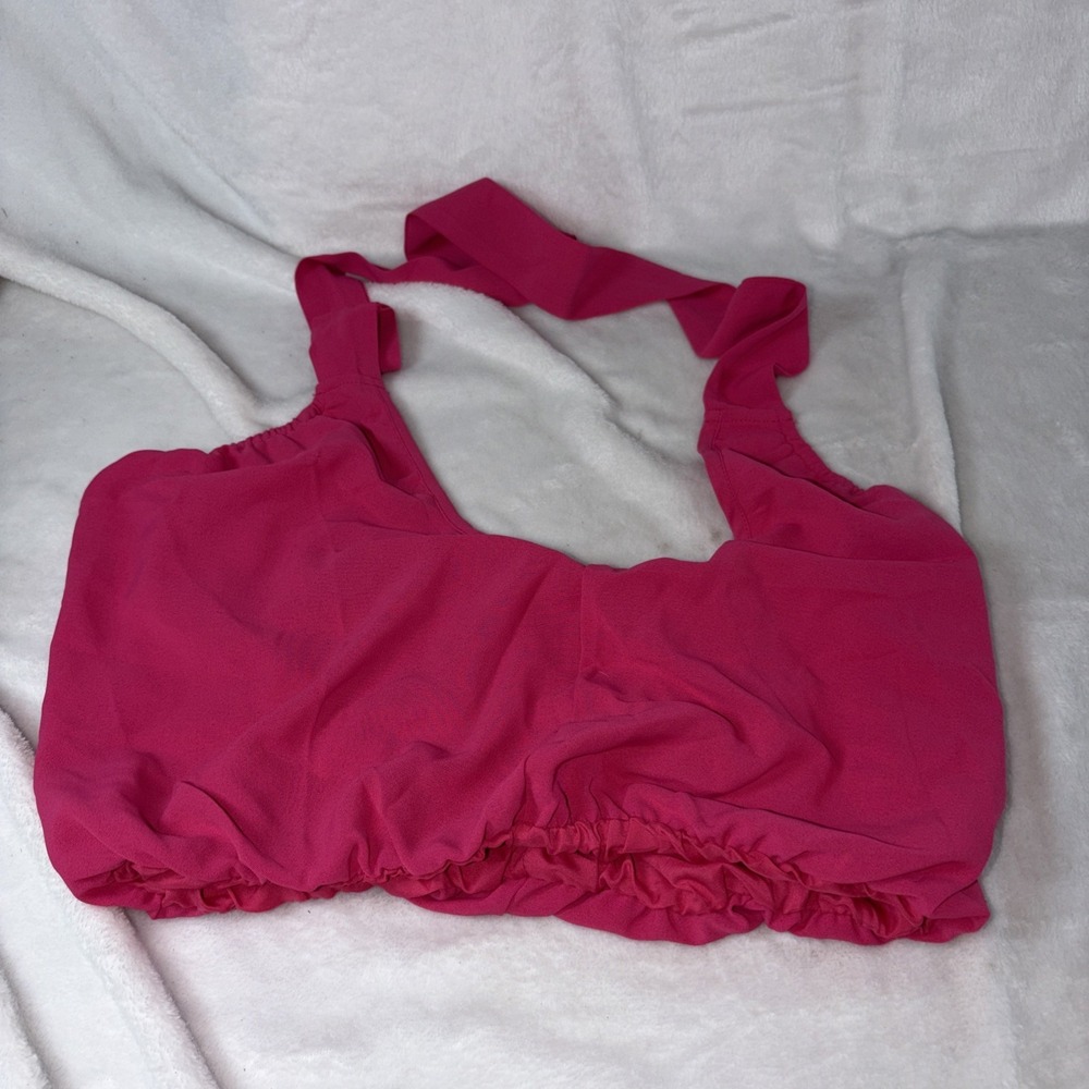 Hot Pink Halter crop top Med Milumia Y2K Barbiecore Summer Beach Resort Festival